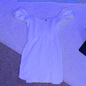 Blue Blush White Mini Dress